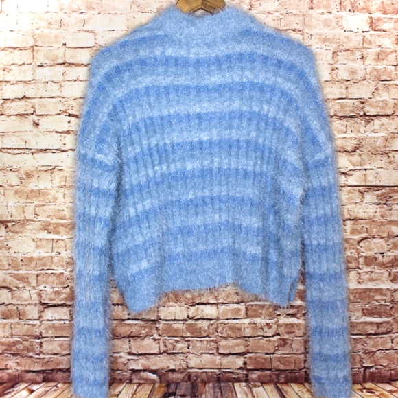 Candies | Blue Stripe Fuzzy Eyelash Sweater - Picture 5 of 6